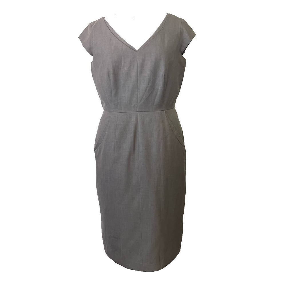 Calvin Klein Heathered Gray Cap Sleeve Knee Length Sheath Dress with Pockets 🗣